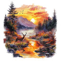 Deer in Nature Fabric Panel 23