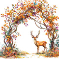Deer in Nature Fabric Panel 6