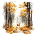 Deer in Nature Fabric Panel 9