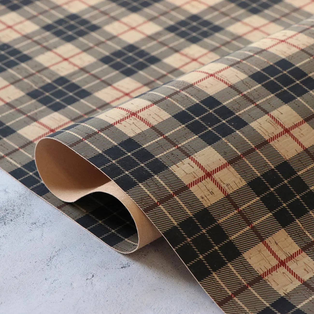 Designer Plaid Cork 1/2yd