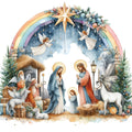 Detailed Christmas Nativity Scene Fabric Panel 10
