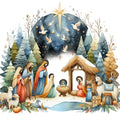 Detailed Christmas Nativity Scene Fabric Panel 15
