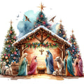 Detailed Christmas Nativity Scene Fabric Panel 22