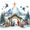 Detailed Christmas Nativity Scene Fabric Panel 28