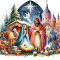 Detailed Christmas Nativity Scene Fabric Panel 29