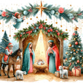Detailed Christmas Nativity Scene Fabric Panel 30