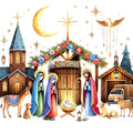 Detailed Christmas Nativity Scene Fabric Panel 5