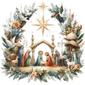 Detailed Christmas Nativity Scene Fabric Panel 7
