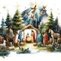 Detailed Christmas Nativity Scene Fabric Panel 8
