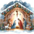 Detailed Christmas Nativity Scene Fabric Panel 9