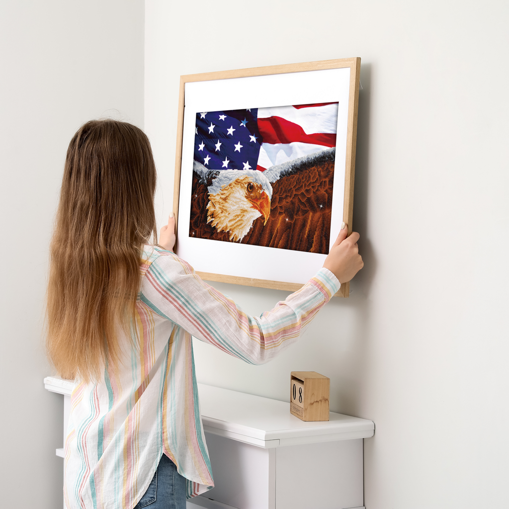 Diamond Dotz Bald Eagle & Flag - 28.0" x 22.0"