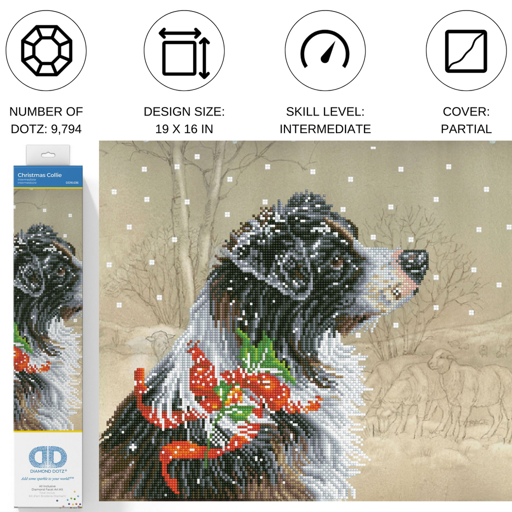 Diamond Dotz Christmas Collie - 19.7" x 15.8"
