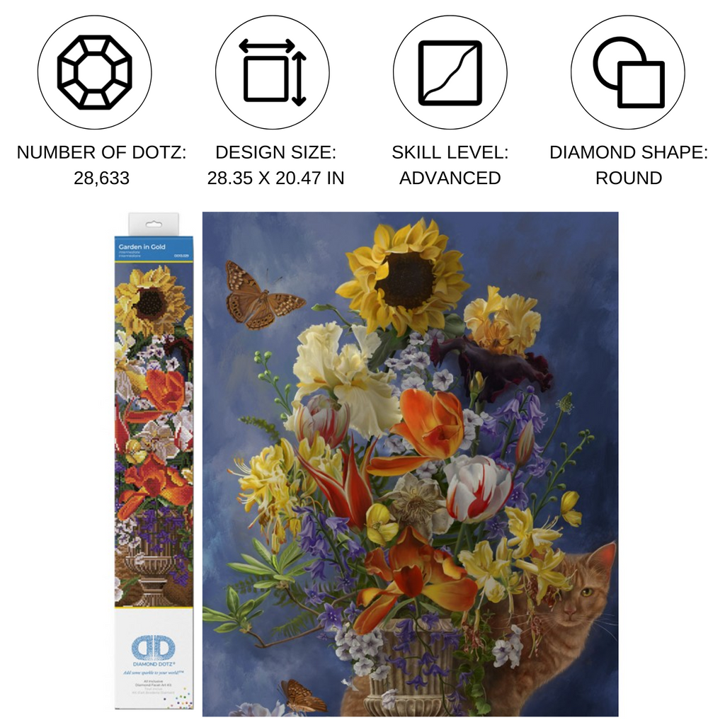 Diamond Dotz Garden in Gold - 20.5" x 28.4"