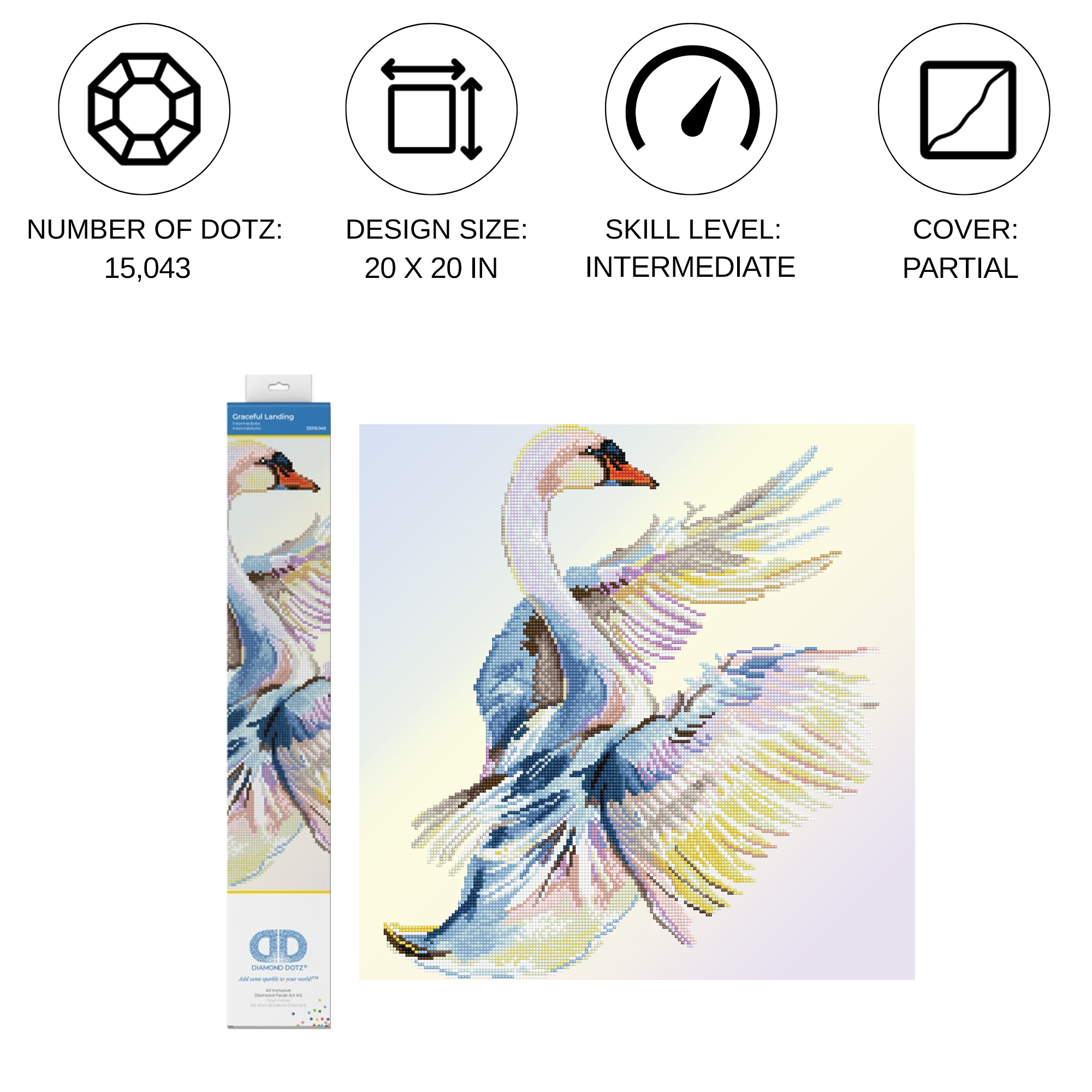 Diamond Dotz Graceful Landing - 20.1" x 20.1"
