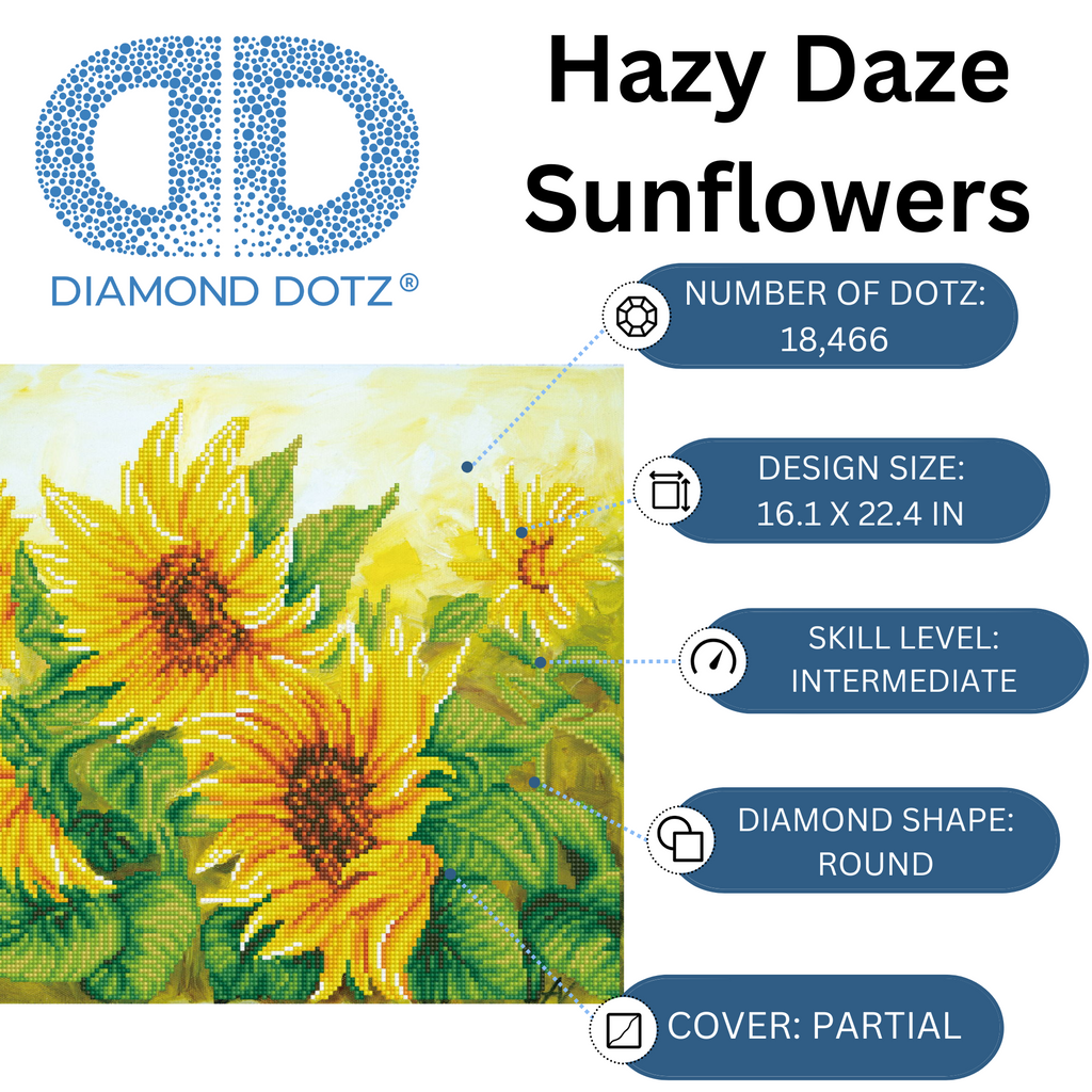 Diamond Dotz Hazy Daze Sunflowers - 22.4" x 16.1"