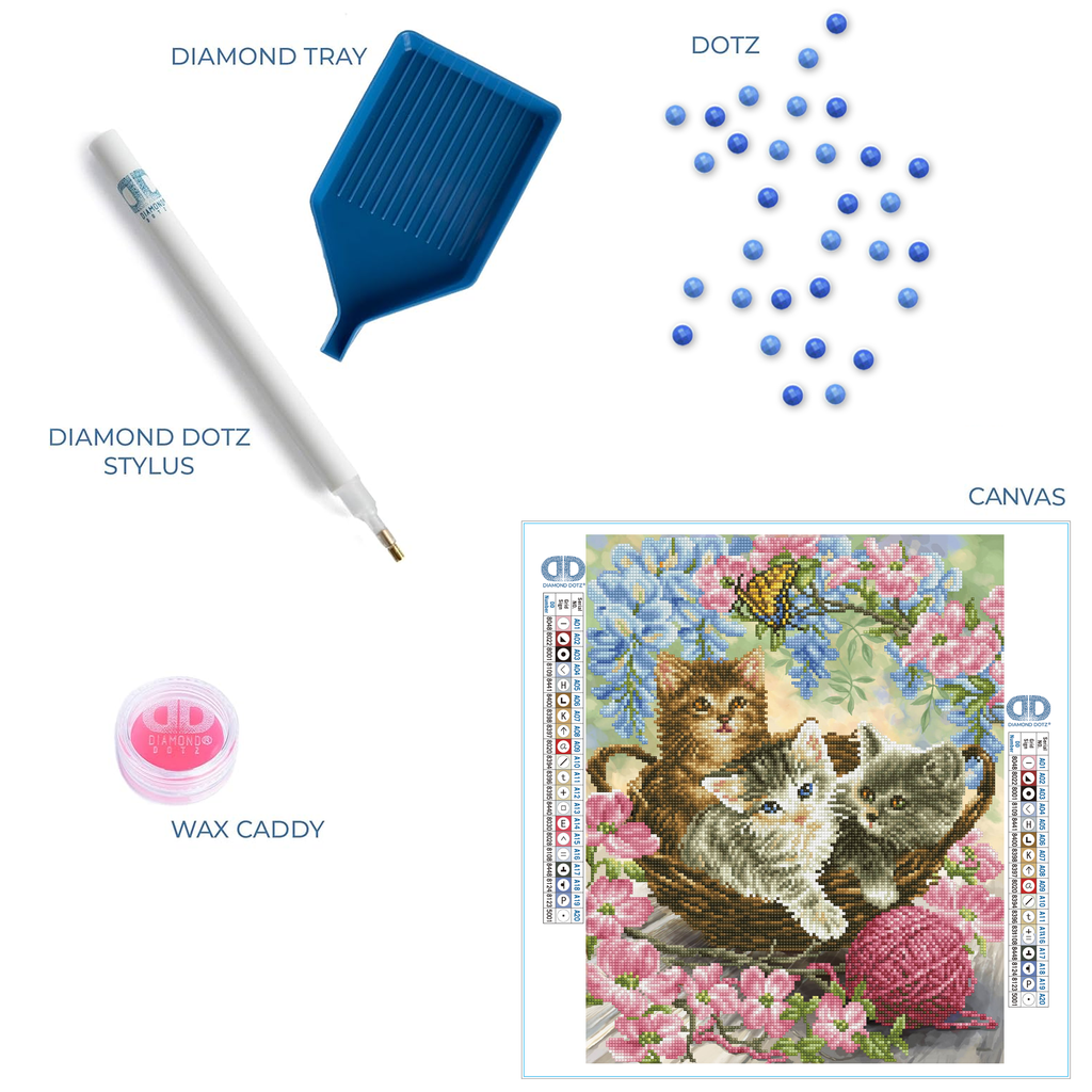Diamond Dotz Kitty Knits - 15.8" x 19.7"