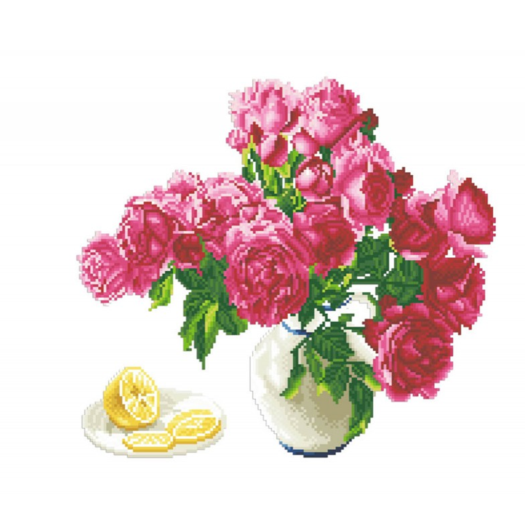 Diamond Dotz Roses by the Window - 22.4" x 19.3"