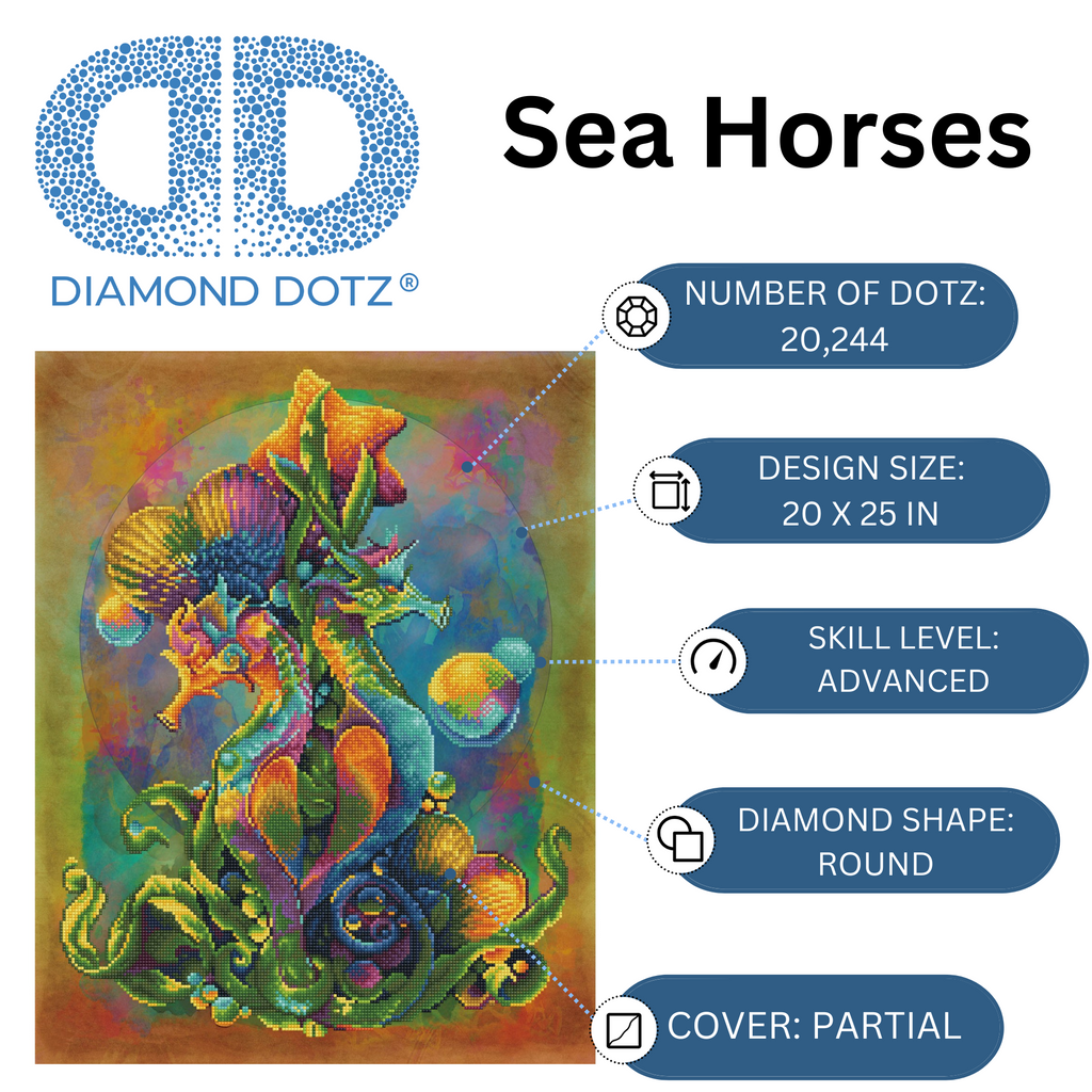 Diamond Dotz Sea Horses - 20.5" x 26.0"