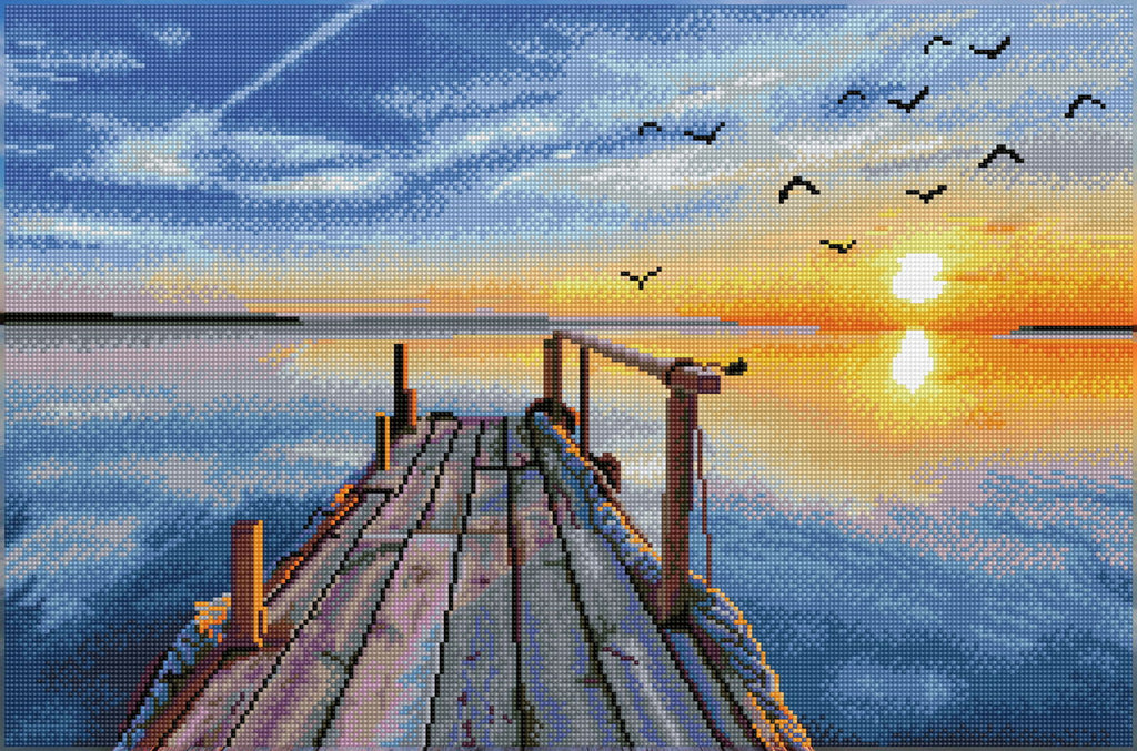 Diamond Dotz Sunset Jetty - 28.0" x 18.5"