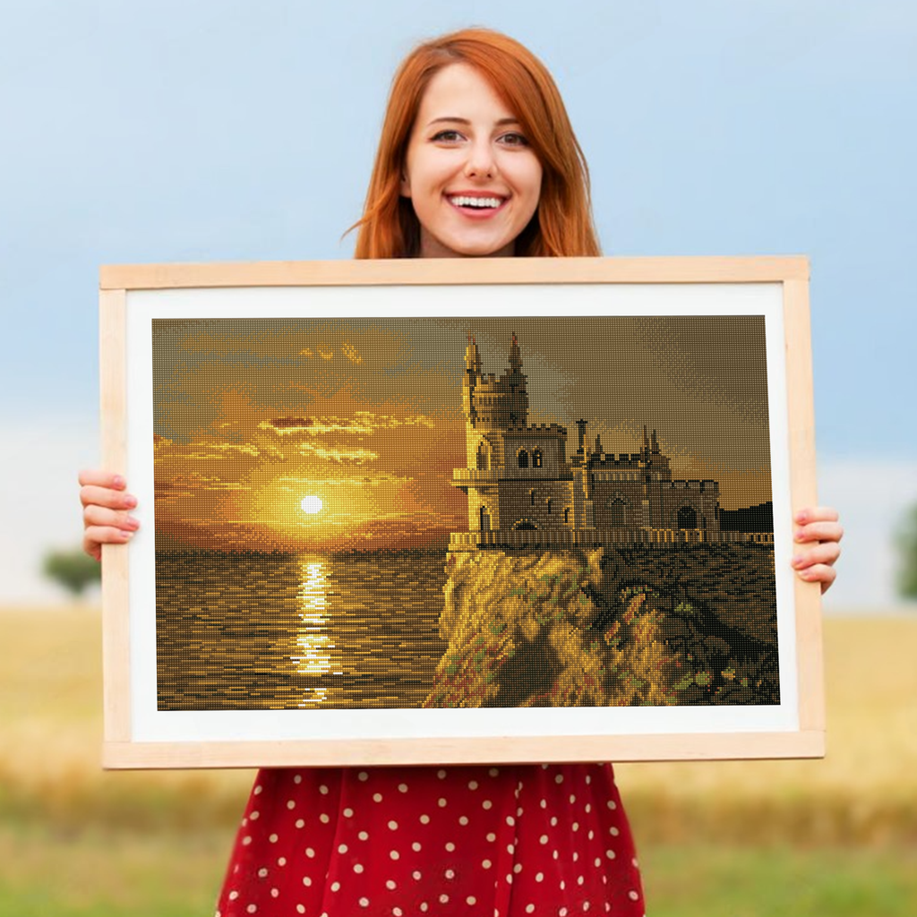 Diamond Dotz Swallow's Nest Castle - 29.5" x 19.7"