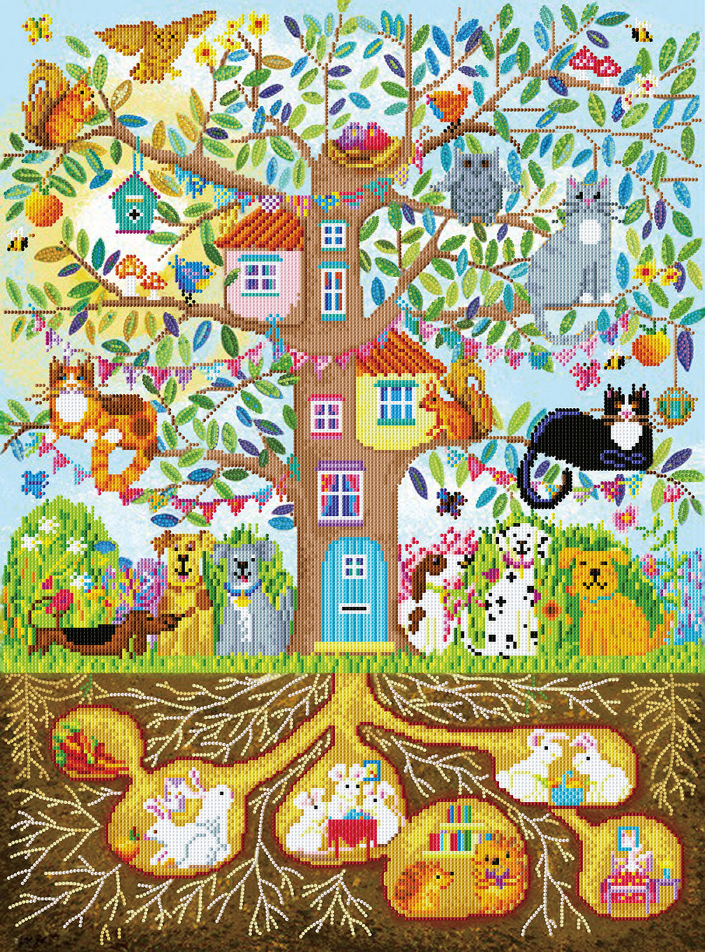 Diamond Dotz Tree House Family - 22.4" x 30.3"