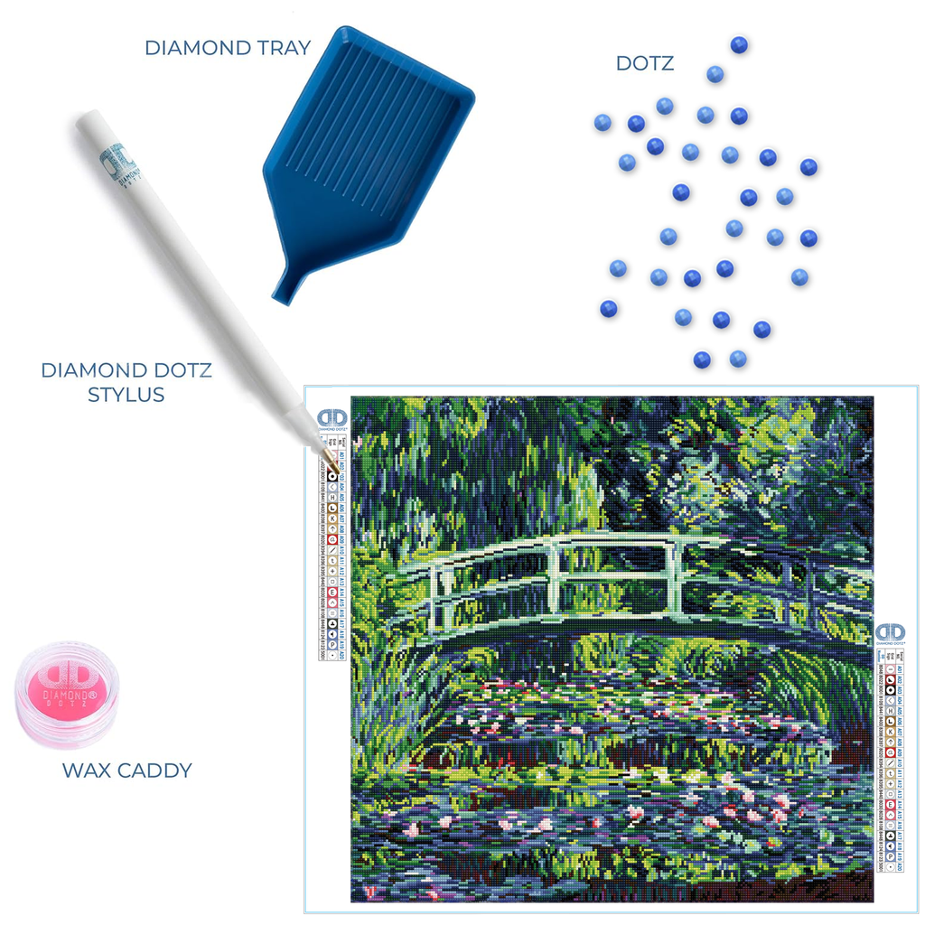 Diamond Dotz Water Lilies and Japanese Bridge - 23.2" x 22.4"