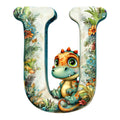 Dino Alphabet Fabric Panel 21