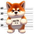 Doggie Mugshots Akita Fabric Panel