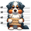 Doggie Mugshots Australian Shepherd Fabric Panel