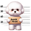 Doggie Mugshots Bichon Frise Fabric Panel