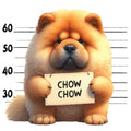 Doggie Mugshots Chow Chow Fabric Panel