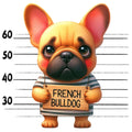 Doggie Mugshots French Bulldog Fabric Panel