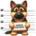 Doggie Mugshots German Shepherd Fabric Panel