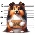 Doggie Mugshots Shetland Sheepdog Fabric Panel