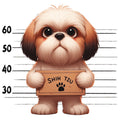 Doggie Mugshots Shih Tzu Fabric Panel