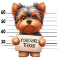 Doggie Mugshots Yorkshire Terrier Fabric Panel