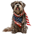 Dogs with American Flag Fabric Panel 1