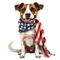 Dogs with American Flag Fabric Panel 12