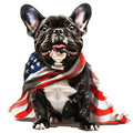 Dogs with American Flag Fabric Panel 28