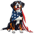 Dogs with American Flag Fabric Panel 29