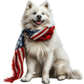 Dogs with American Flag Fabric Panel 30