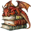 Dragon Sleeping on Books Fabric Panel 2