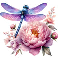 Dragonfly Flower Fabric Panel 14