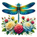 Dragonfly Flower Fabric Panel 9