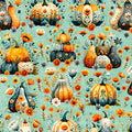 Dusty Aqua Pumpkin Patch Harvest Hollow 44"/45" Cotton Fabric per yard