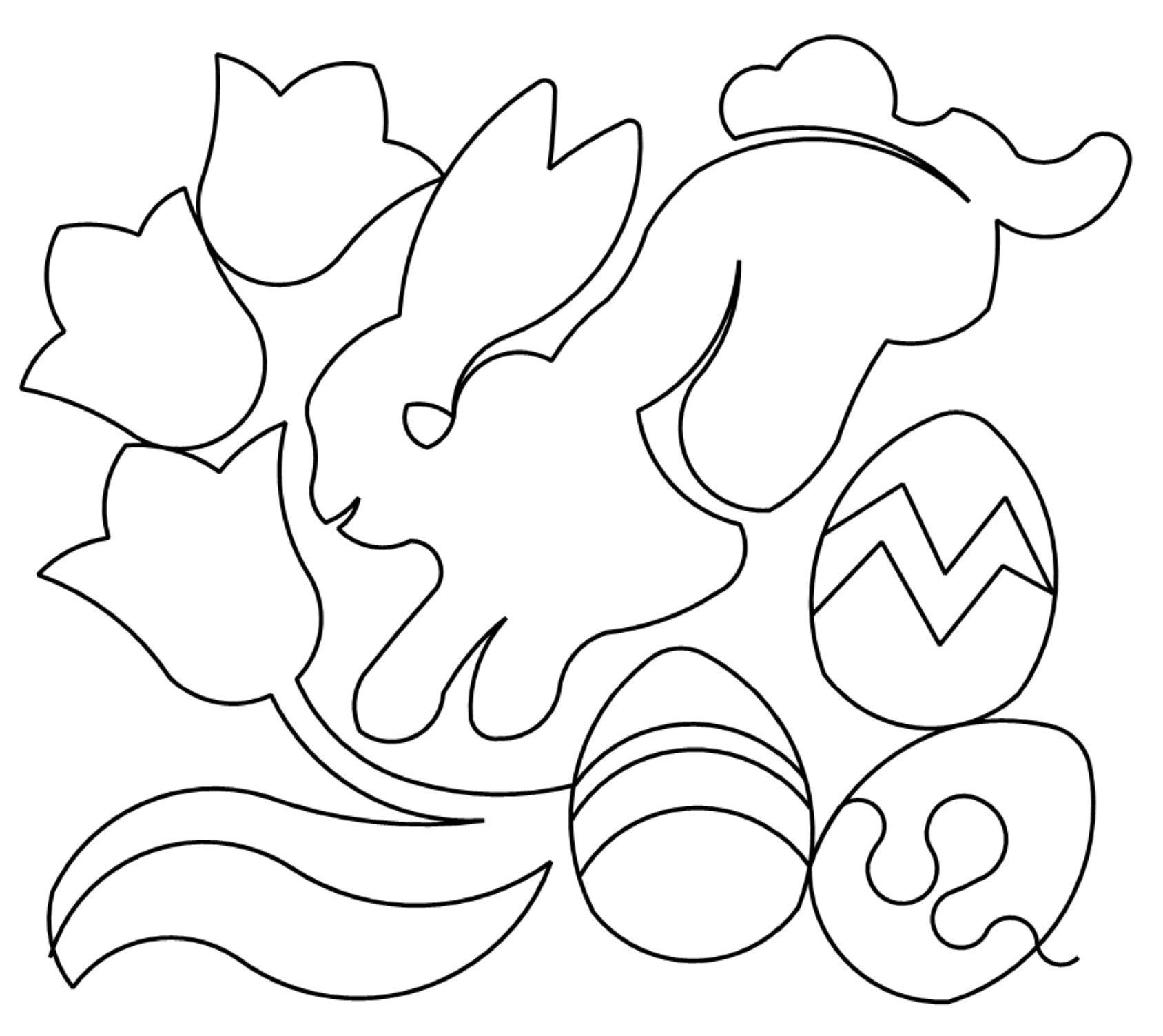Easter Digital Quilting Pantograph E2E