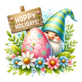 Easter Egg Gnome Fabric Panel 7