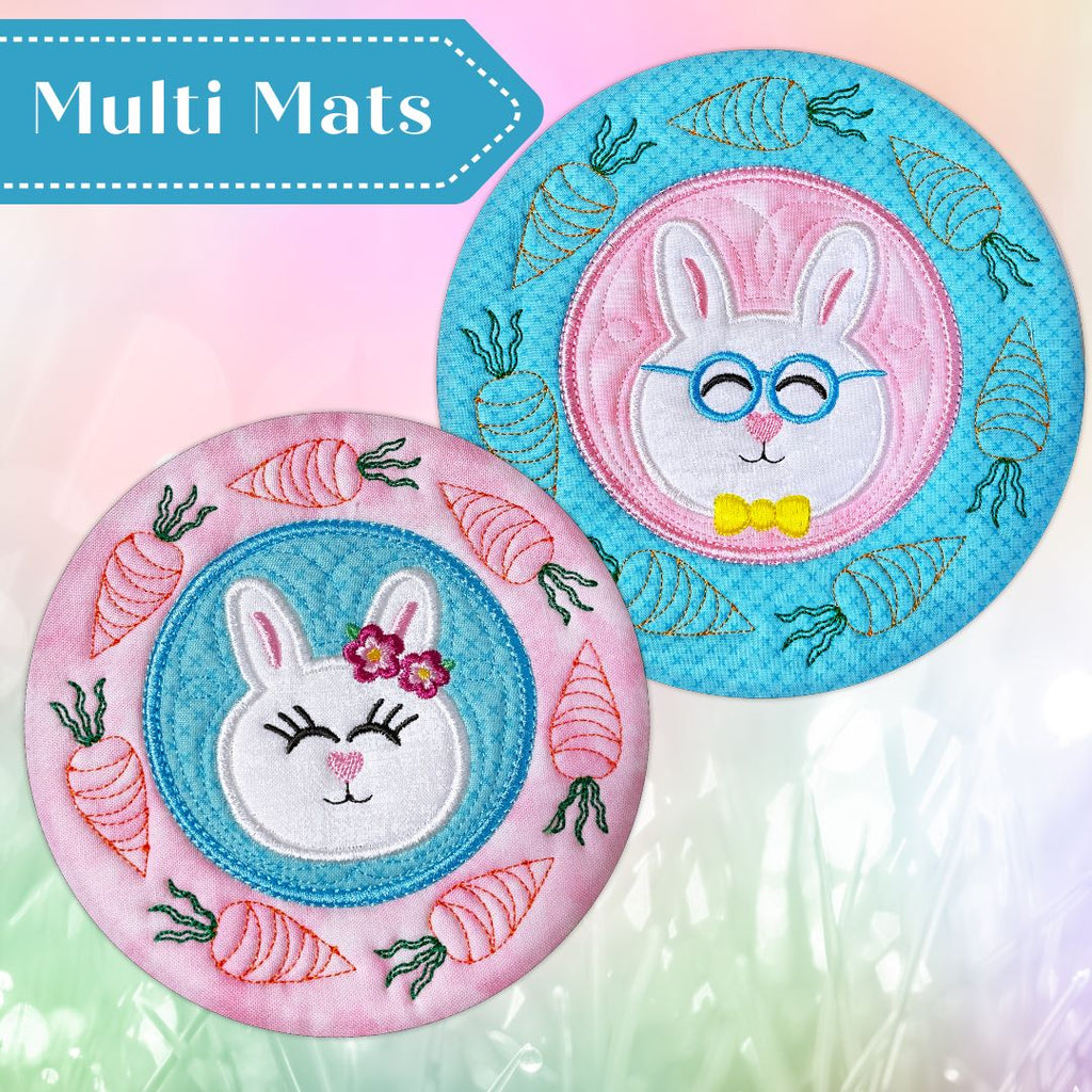 Easter Bunny Multi Mats In the hoop Machine Embroidery Design