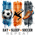 Eat Sleep Soccer Fabric Panel 1