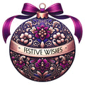 Elegant Christmas Ball Ornaments Fabric Panel 10